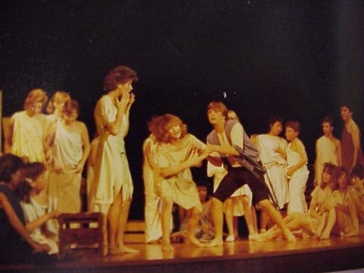 Lisa Nudo, Brendan McNab, Gina Rivelli in "Androcles And Lion" in 1986
